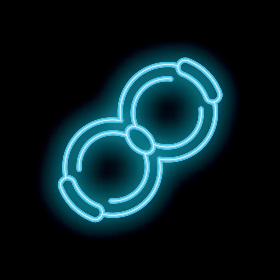 Glowing neon infinity symbol on dark background vector