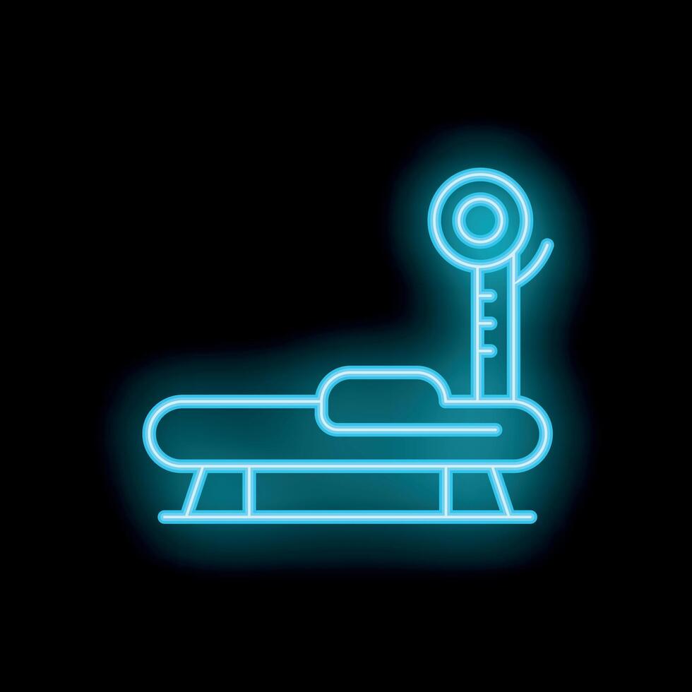 Neon sled icon glowing on dark background vector