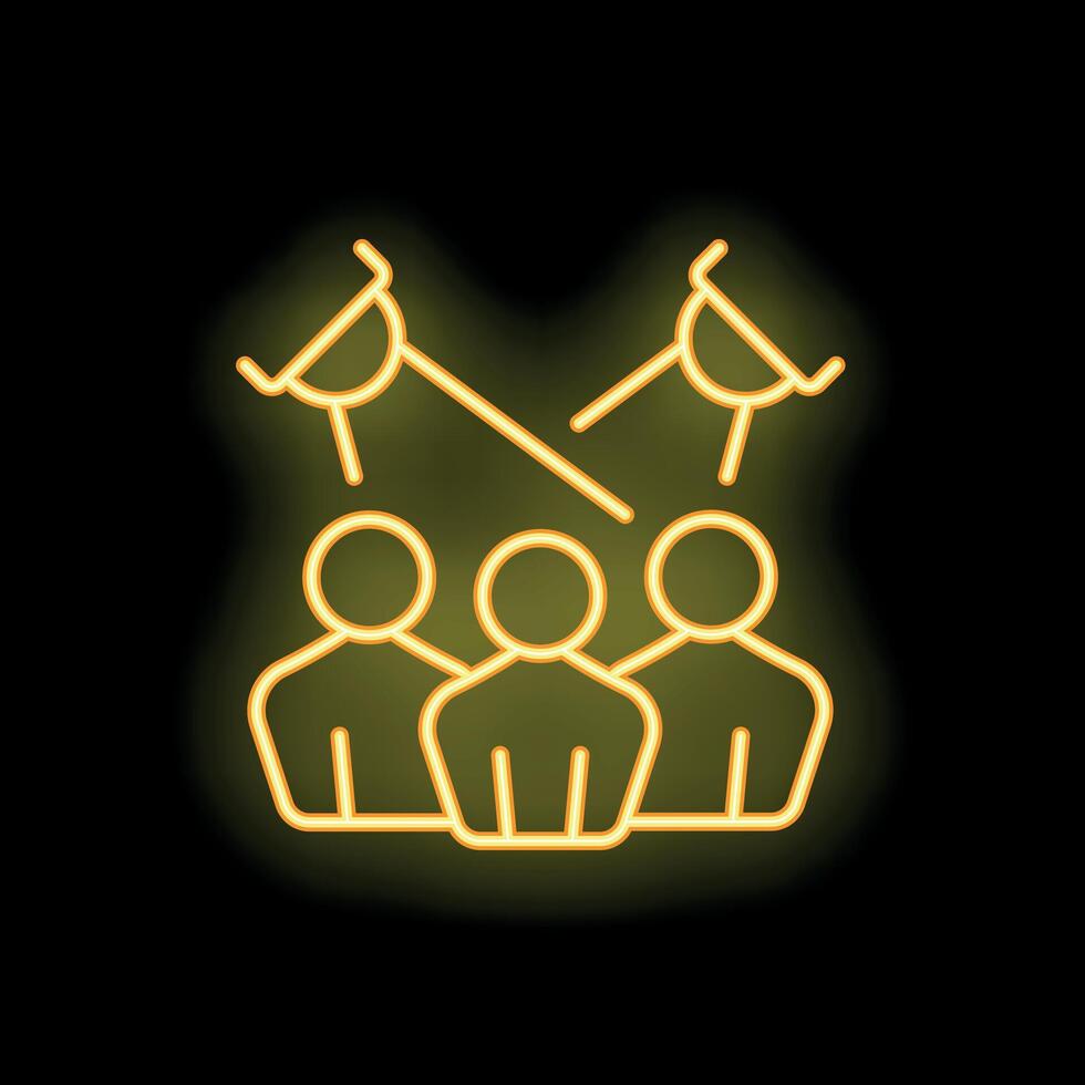 Neon icon of audience targeting representing digital marketing campaign vector
