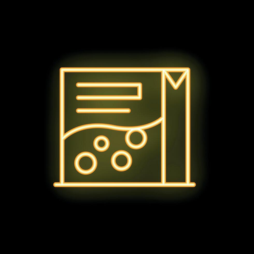Neon yellow laundry detergent icon on black background vector