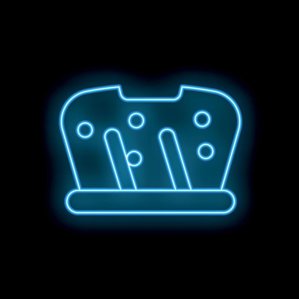 Blue neon crown shining on black background vector
