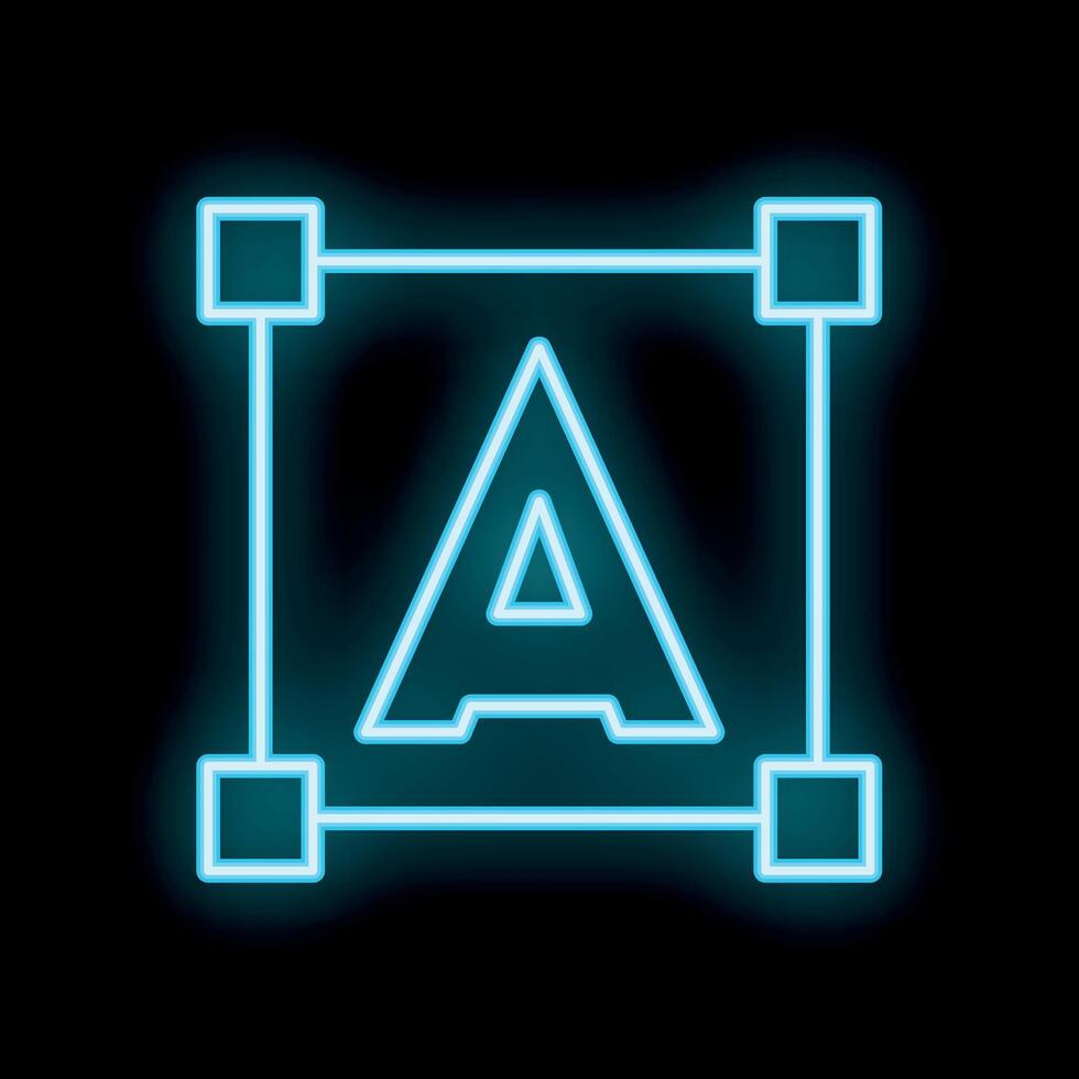 Neon icon of editing text is glowing on a black background vector