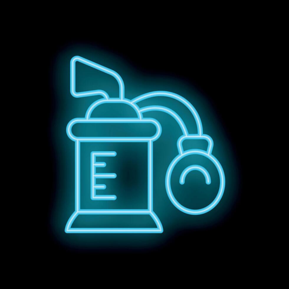 Neon medical icon of a manual resuscitator glowing on black background vector