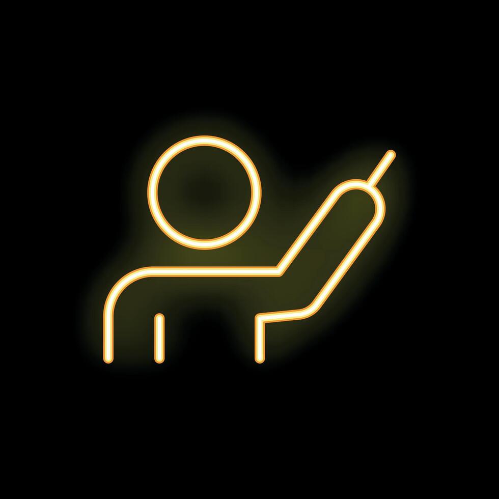 Neon style icon of a businessman pointing with a pen vector
