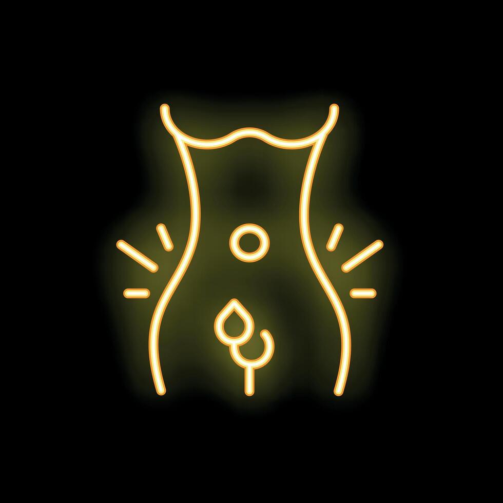 Neon yellow endometriosis awareness icon representing uterian health vector