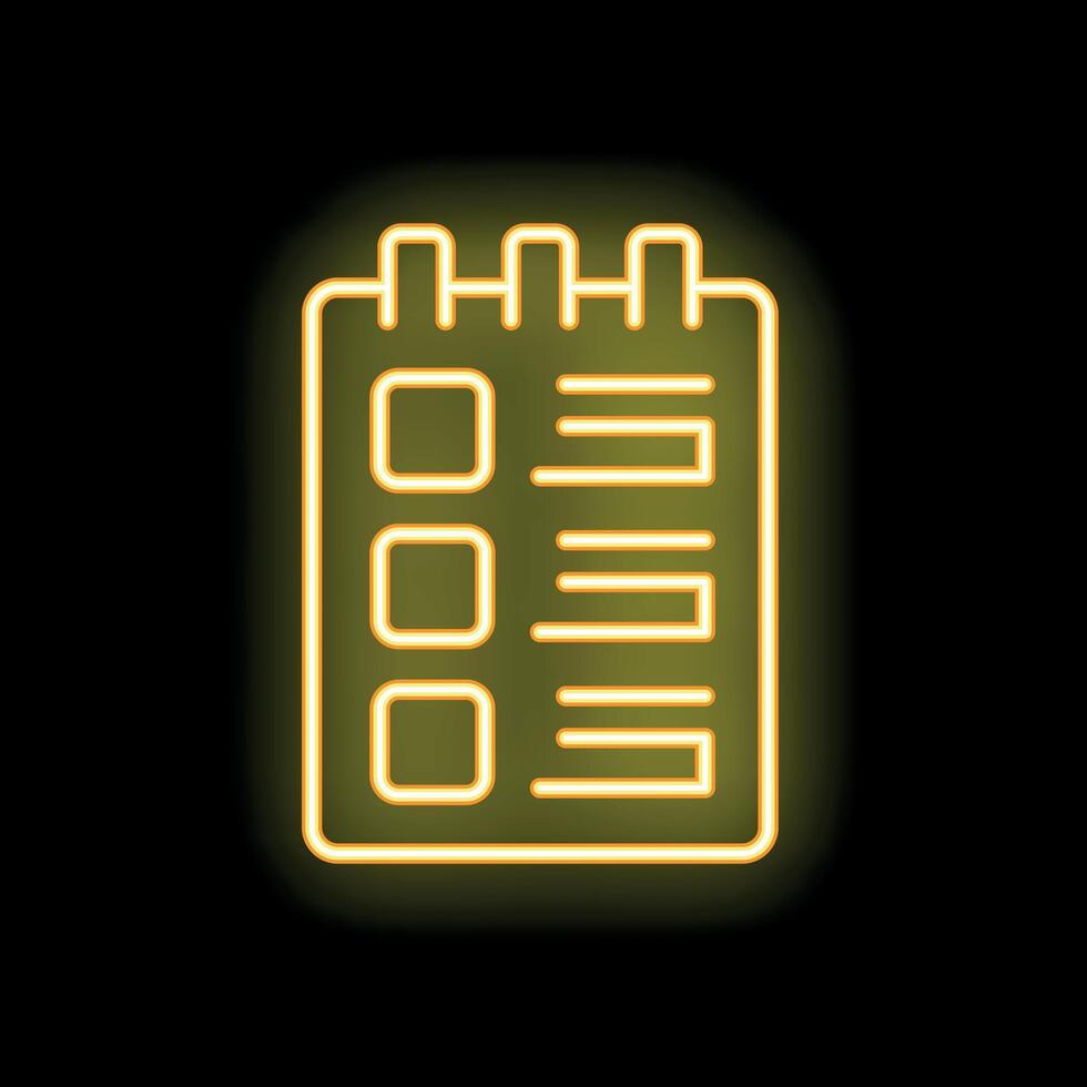 Glowing neon line checklist icon isolated on black background vector