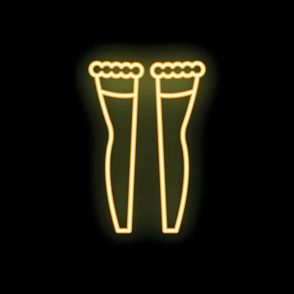 Golden neon sign of fishnet tights on black background vector