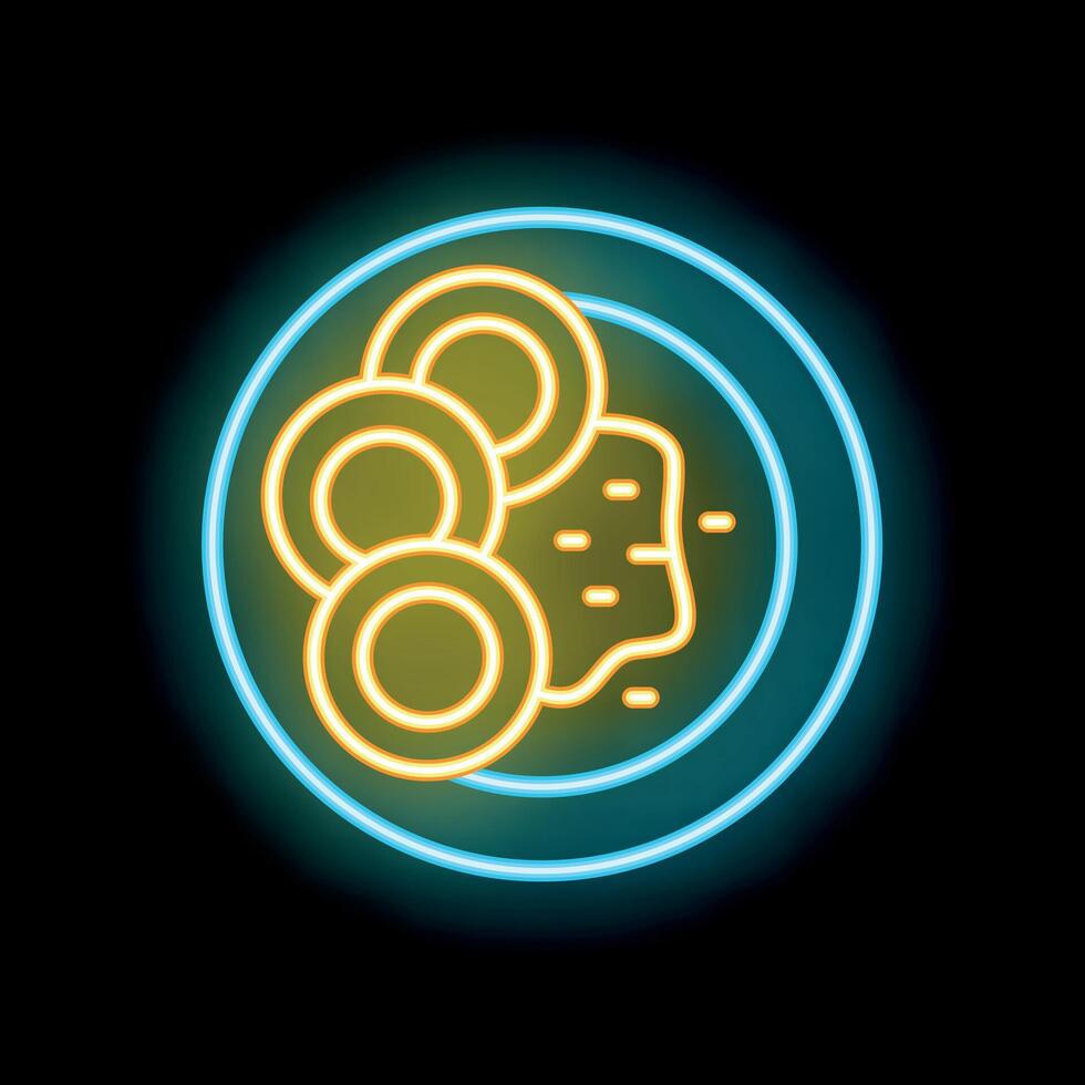 Neon sign showing potatoes and gravy on plate vector