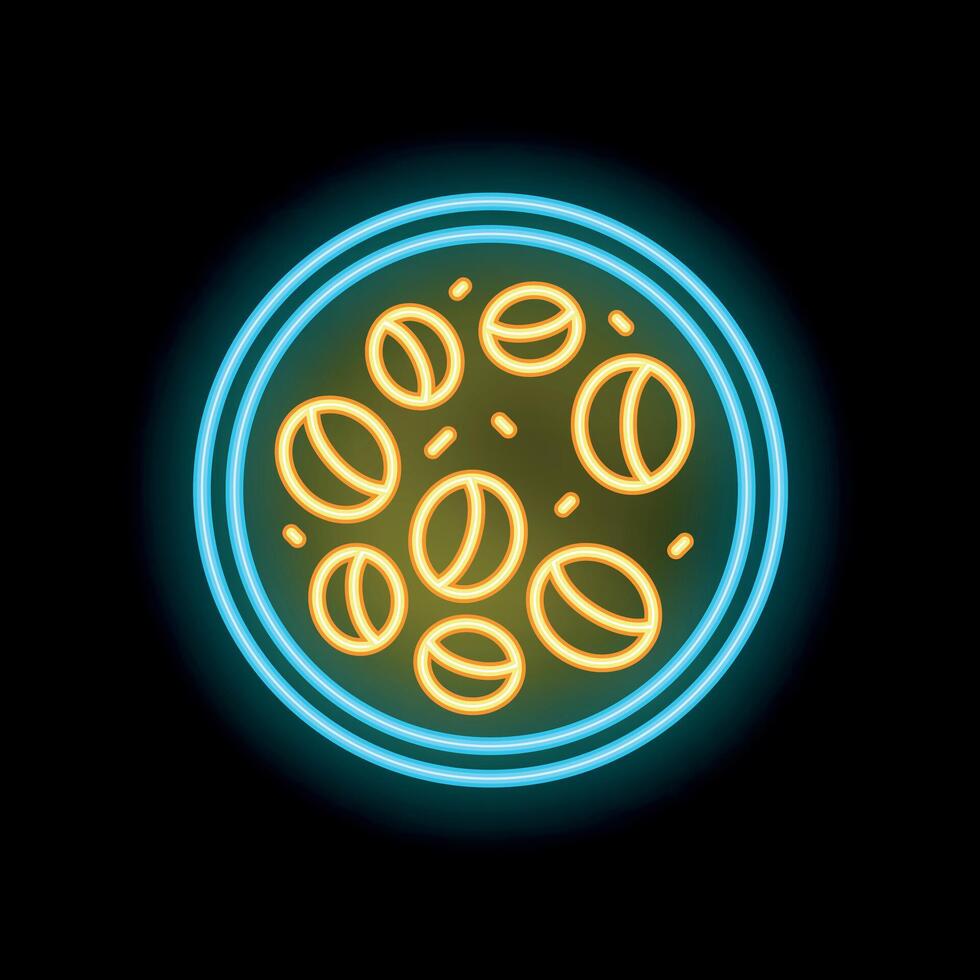 Petri dish with cells growing in it in neon style vector