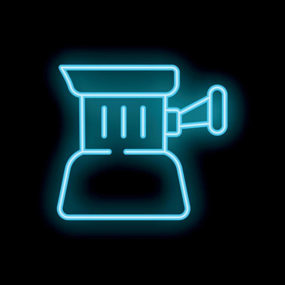 Glowing neon icon of a coffee maker brewing a fresh pot vector