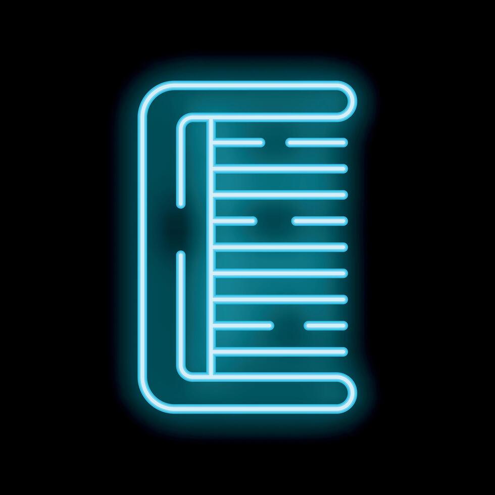 Blue neon comb glowing on black background vector