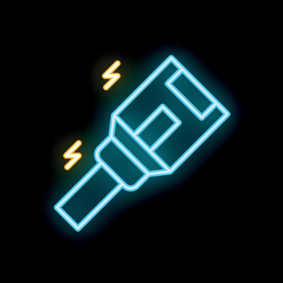 Neon seat belt sign flashing on black background vector