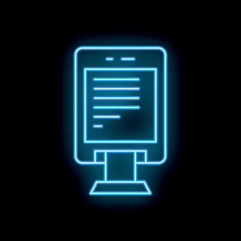 Neon sign representing digital signage displaying advertisement vector