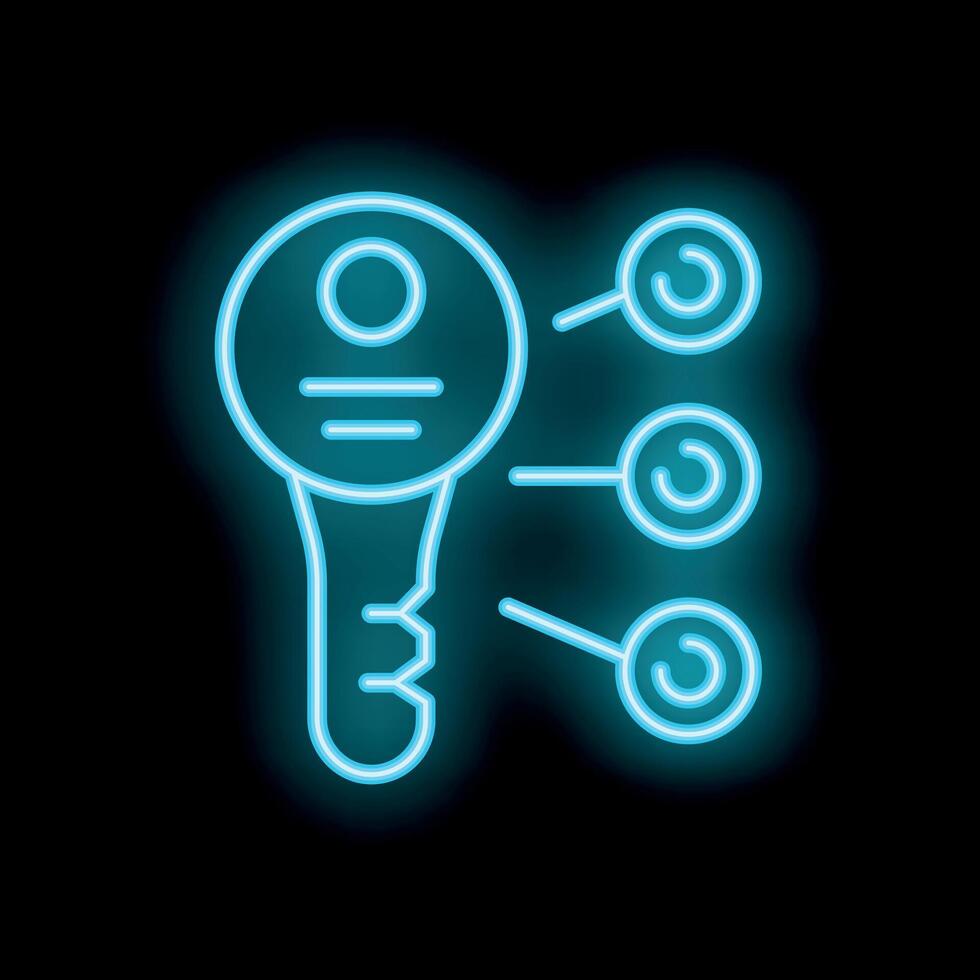 Neon key unlocking accessing multiple connections or solutions vector