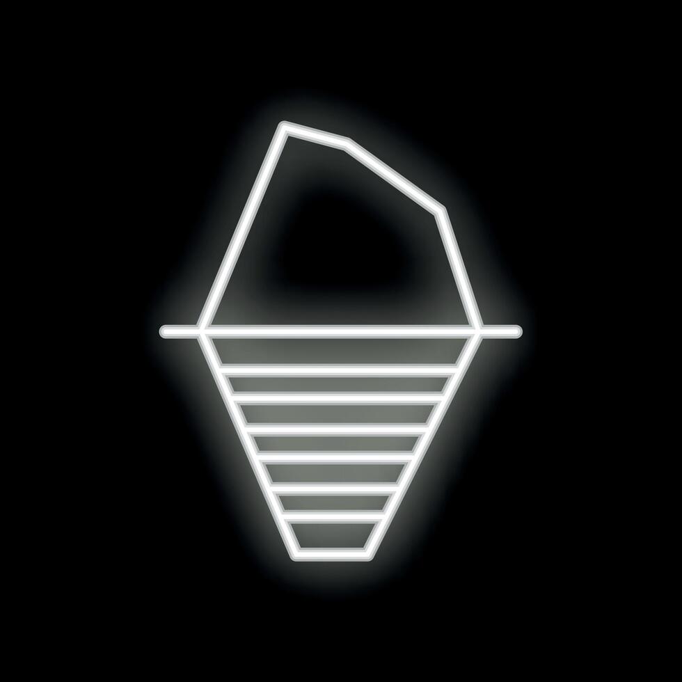 Neon style icon representing global warming and rising sea levels vector