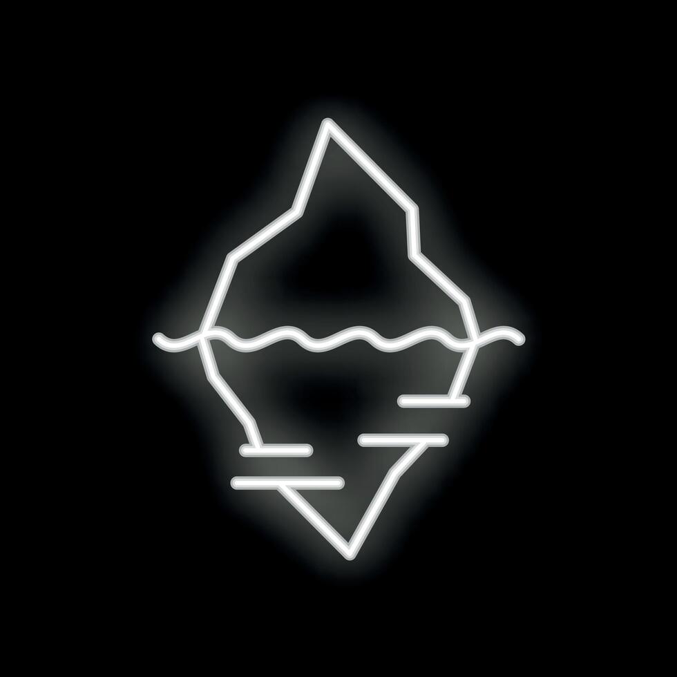 Neon sign showing only the tip of the iceberg vector