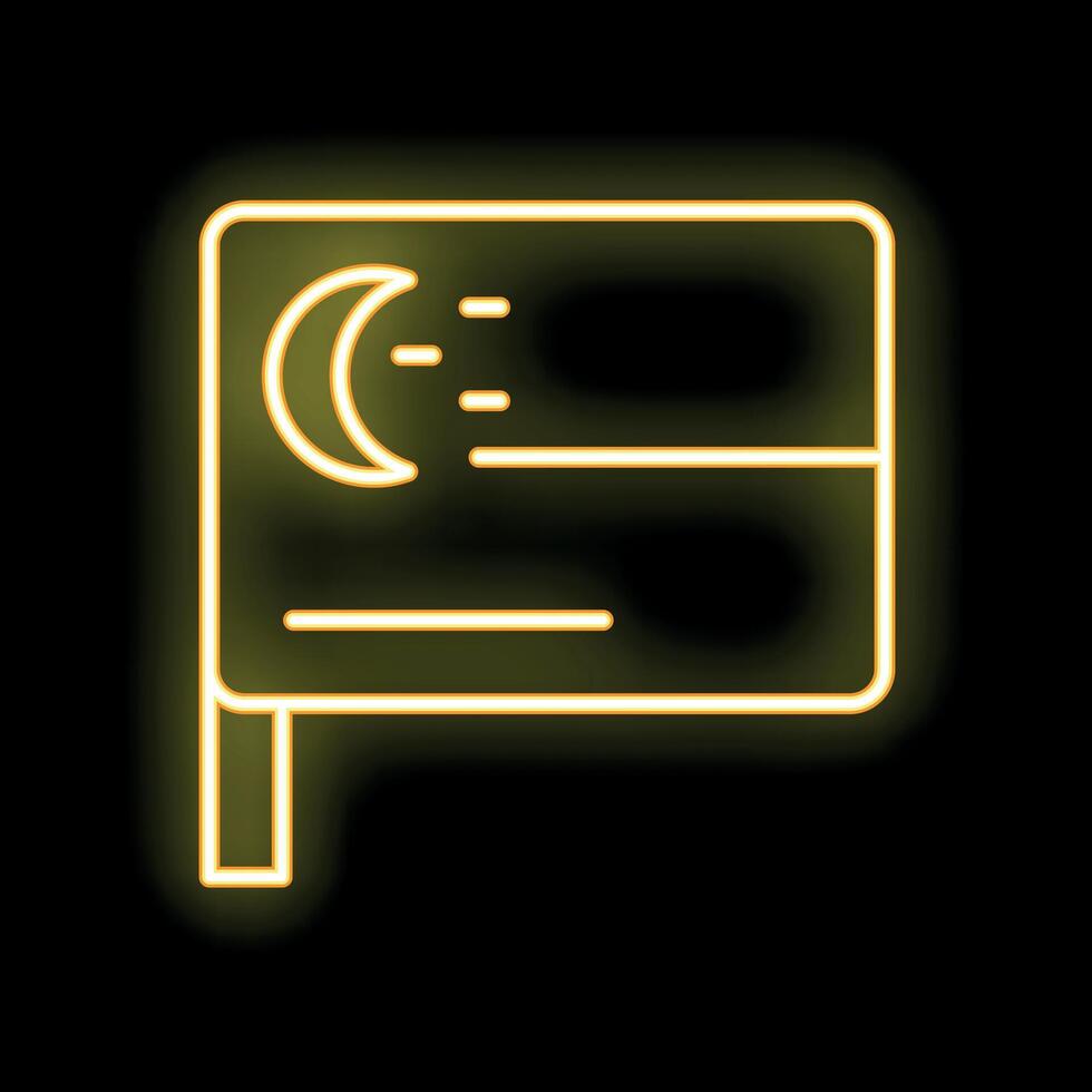 Glowing neon line islamic flag on a pole icon isolated on black background. Ramadan kareem icon. Happy eid mubarak vector