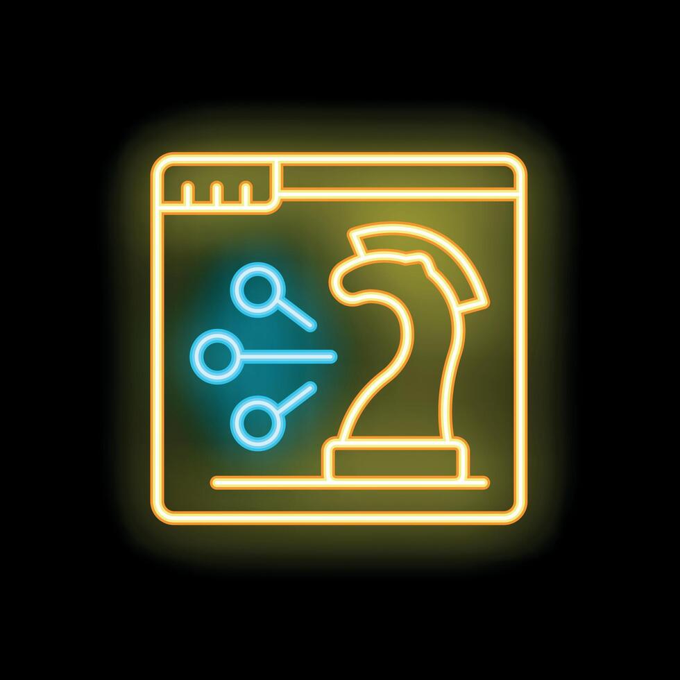 Neon strategy icon representing online business tactics vector