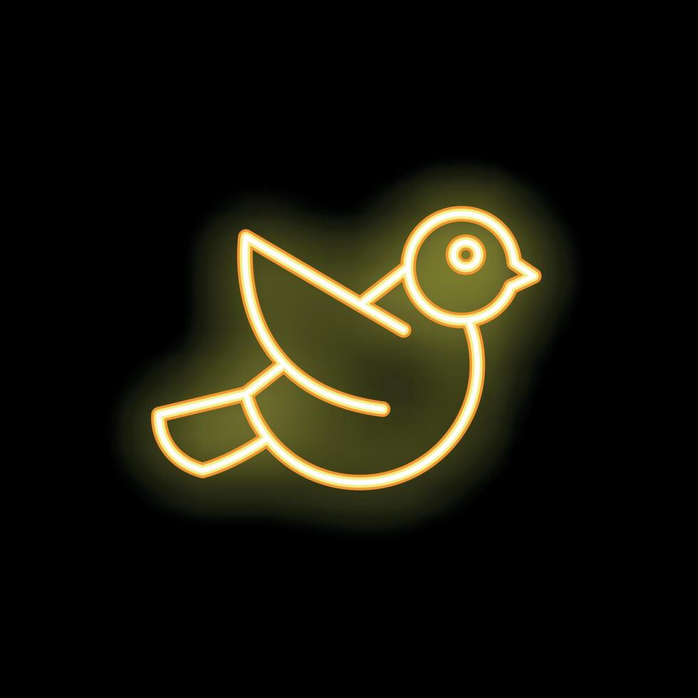 Neon bird flying with wide spread wings logo vector