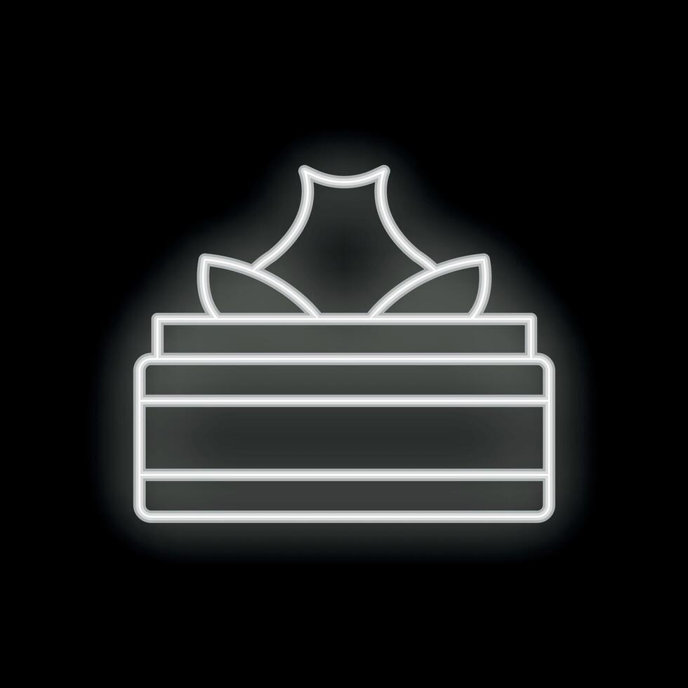 Neon cosmetic cream jar glowing on black background vector