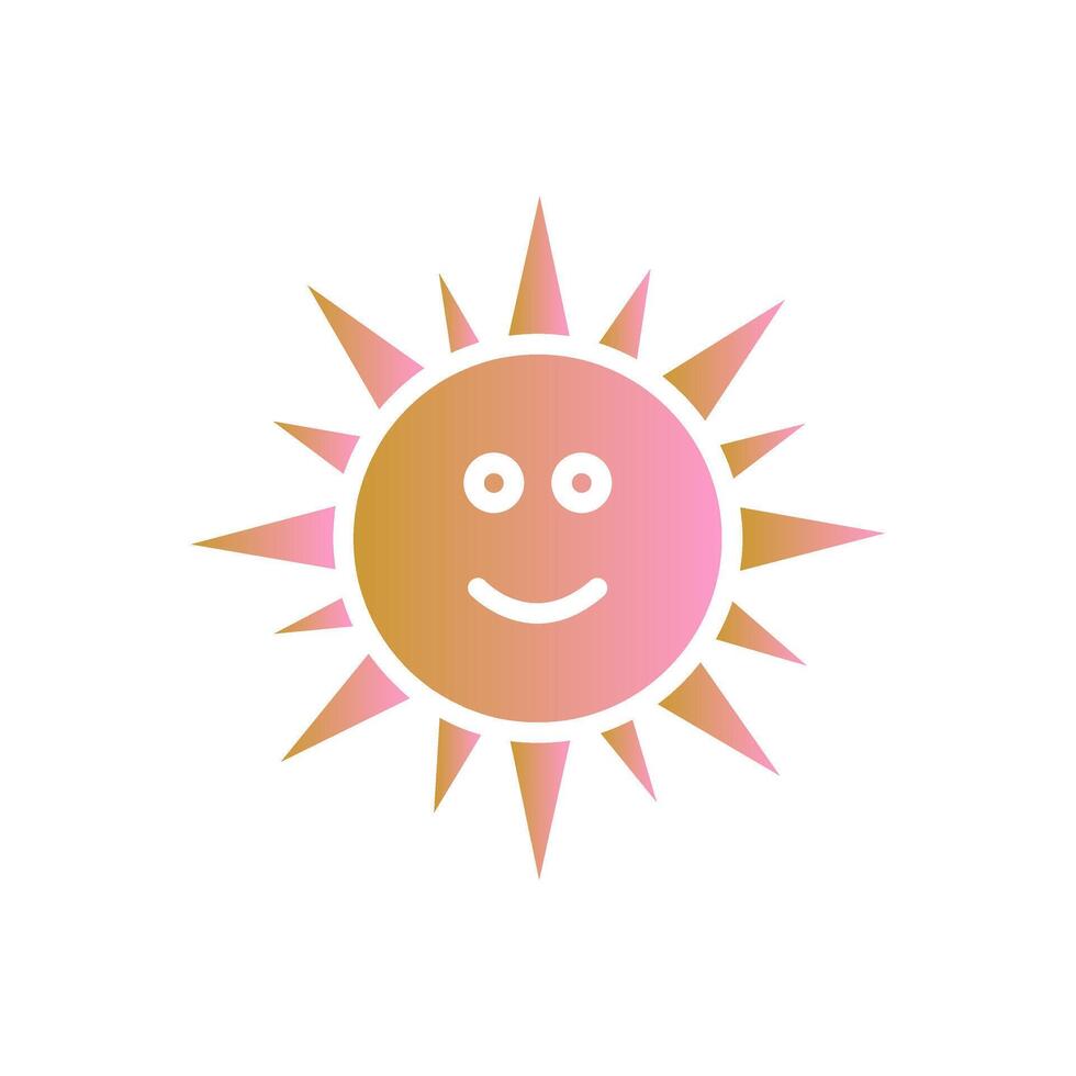 Sun with Face Icon Design vector