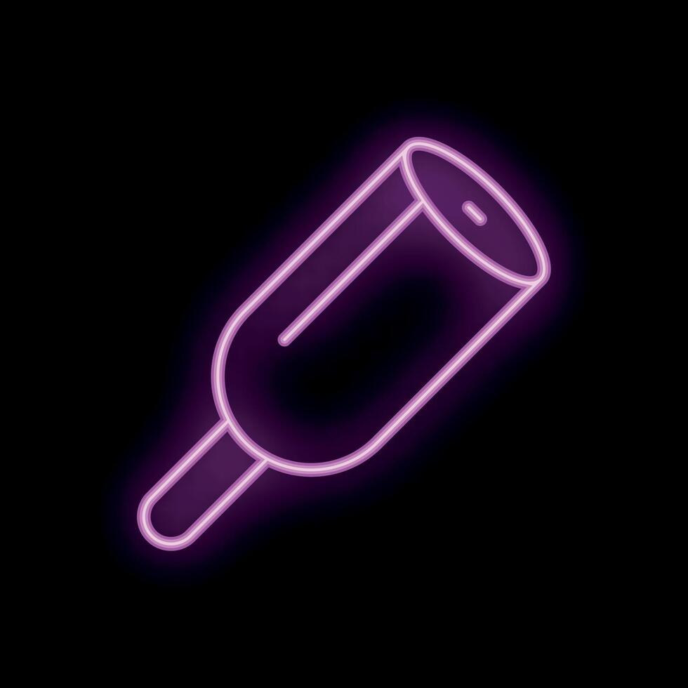 Neon sign representing popsicle shining on wall at night vector