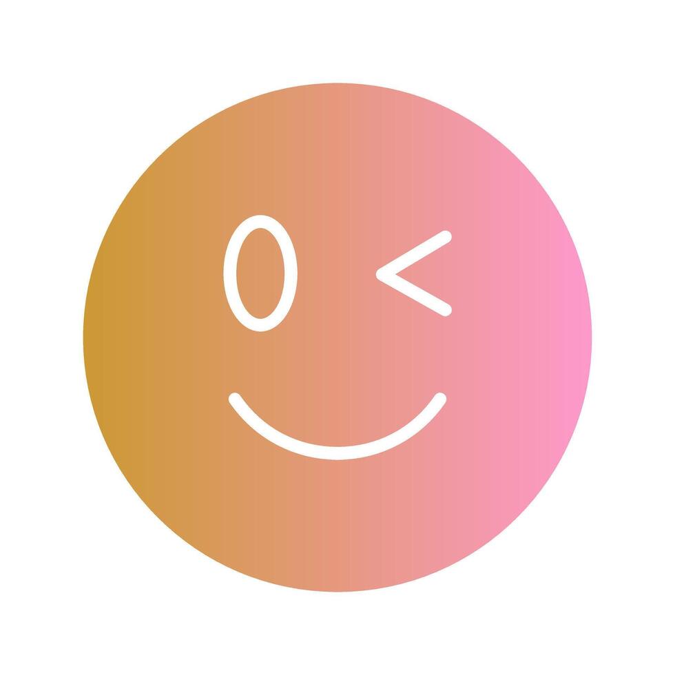 Winking Face Icon Design vector