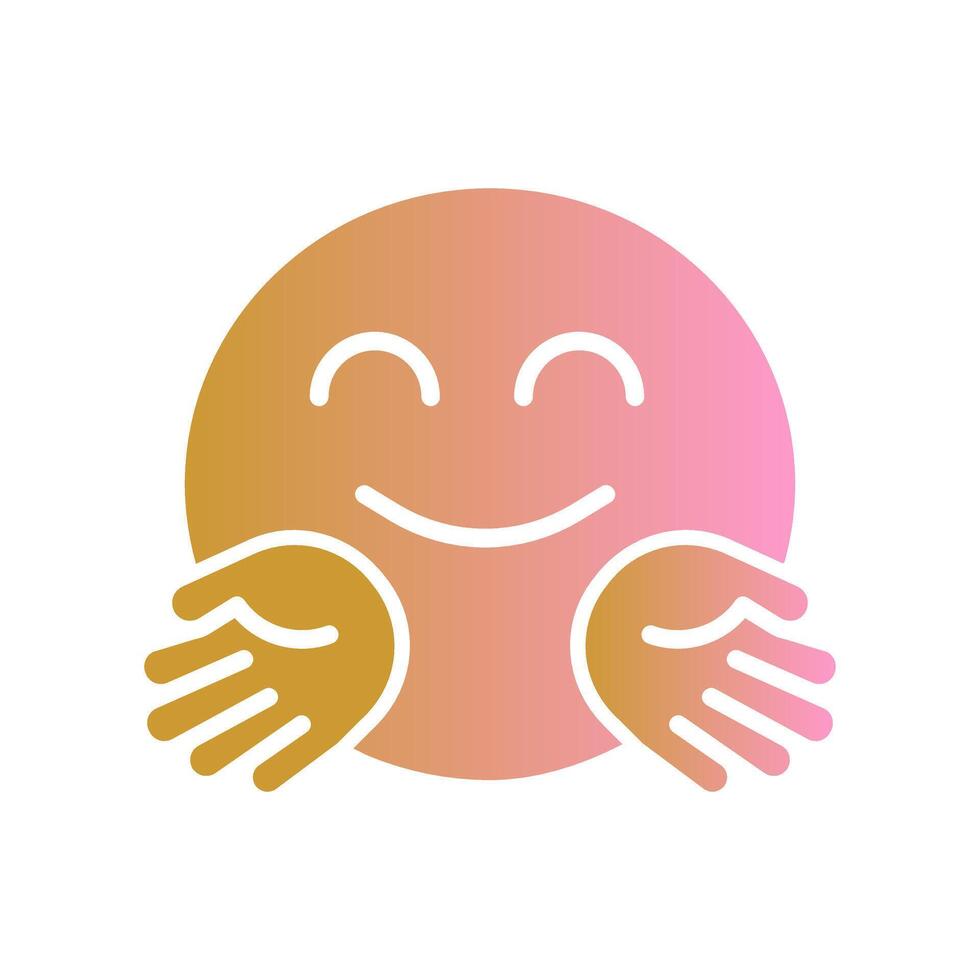 Hugging Face Icon Design vector