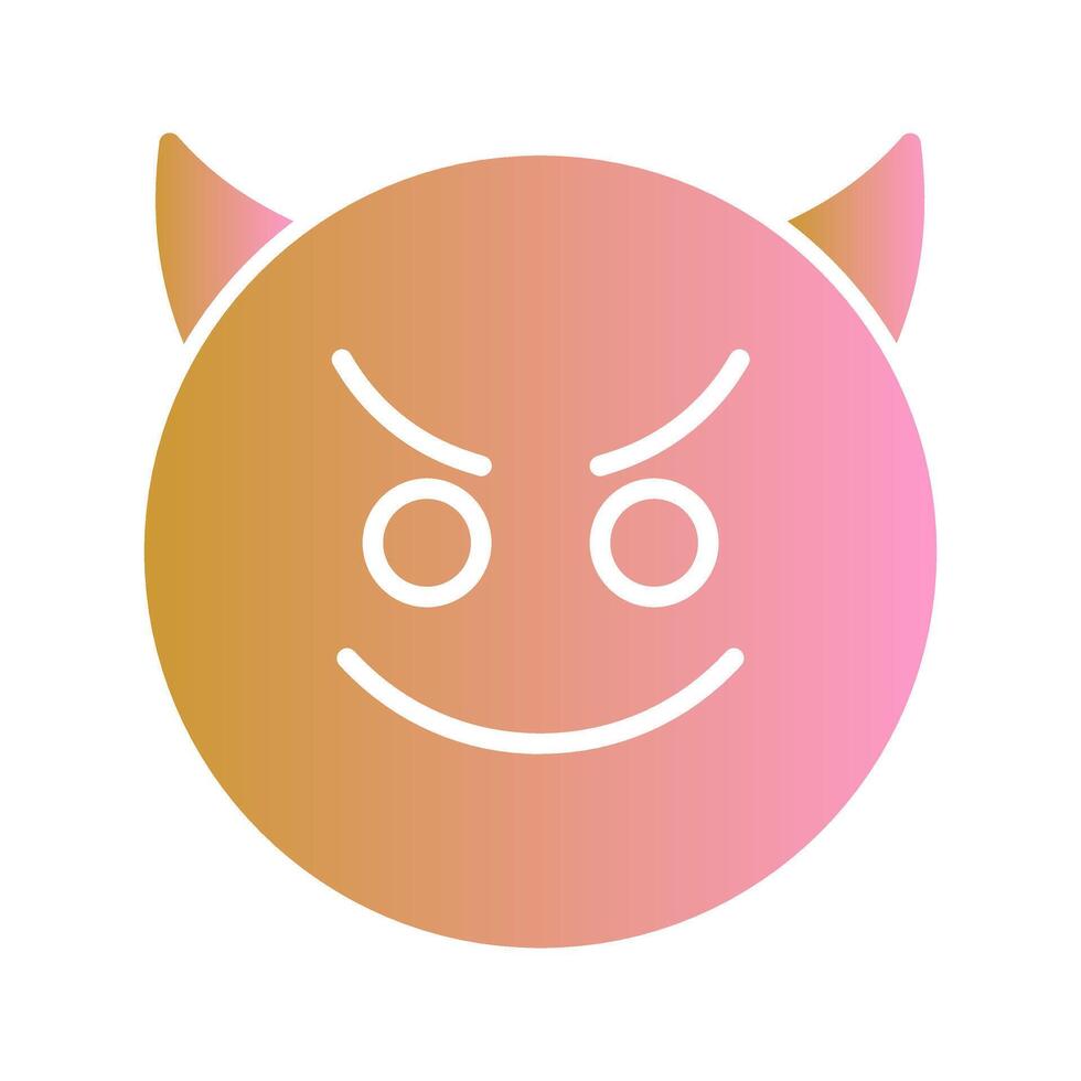 Smiling Face with Horns Icon Design vector