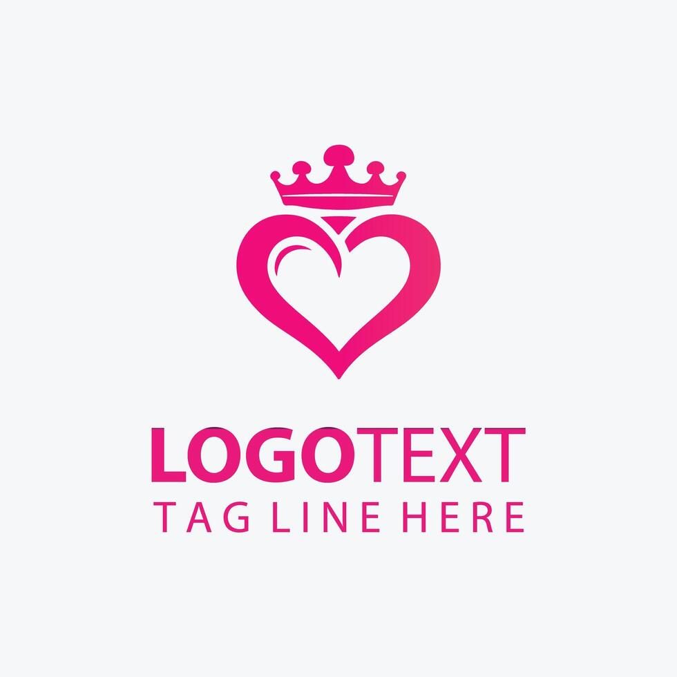Soul Love Crown Heart Logo vector