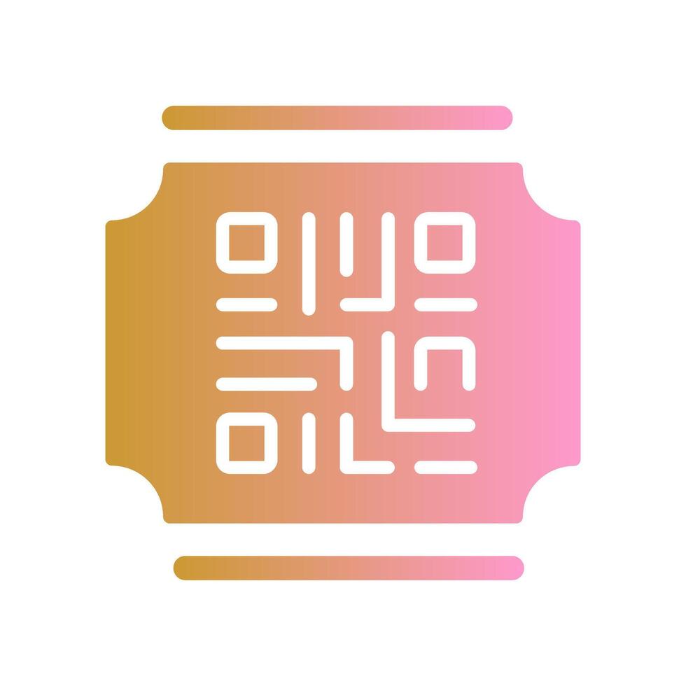 QR Code Ticket Icon Design vector