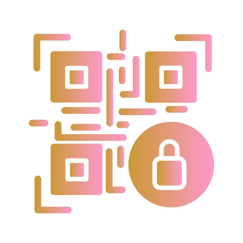 QR Code Encryption Icon Design vector