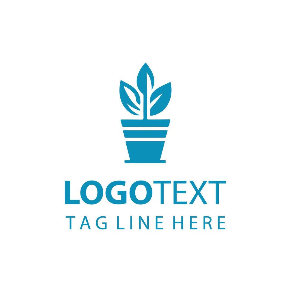 Verdant Vibes Plant Pot Logo vector