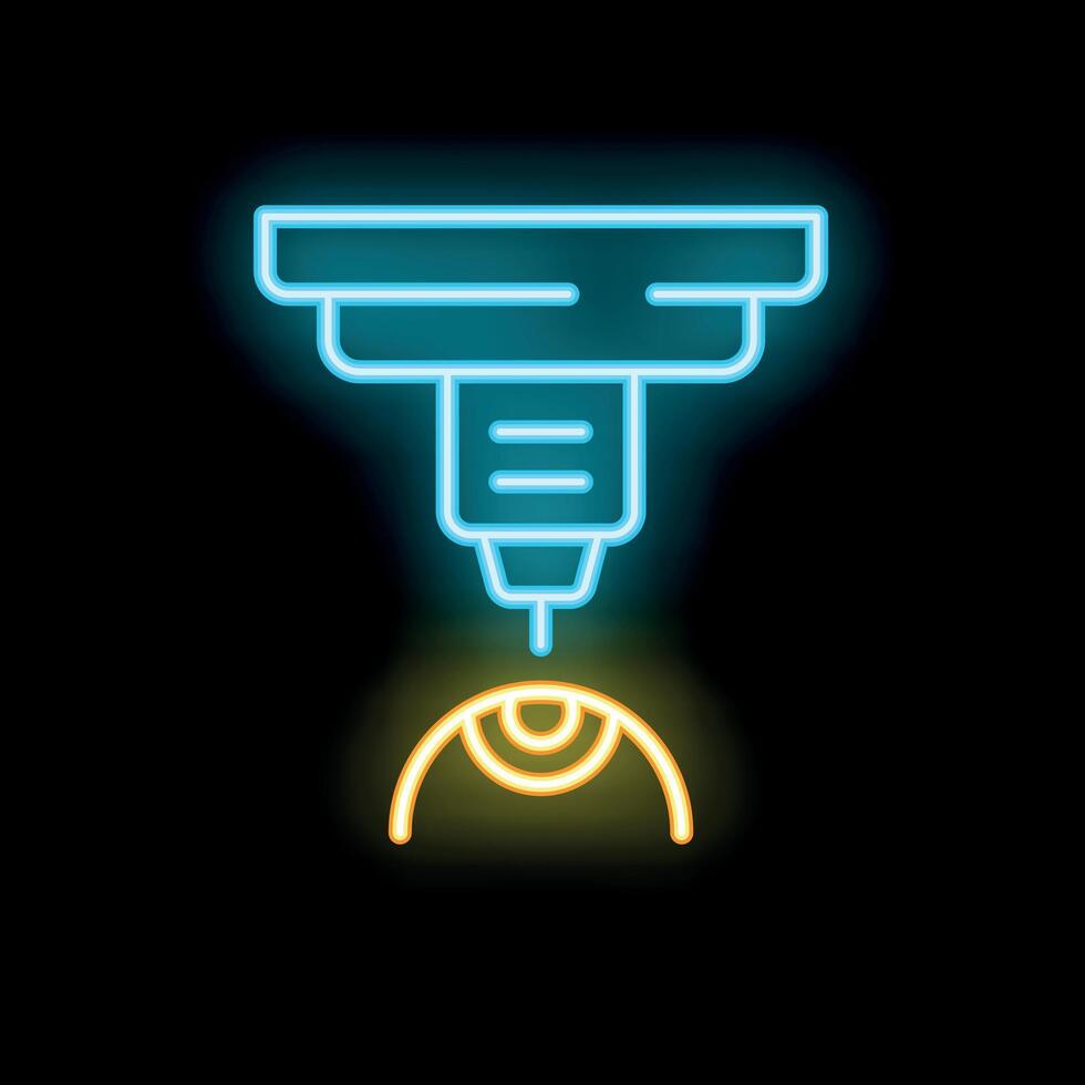 Laser eye surgery neon sign representing vision correction procedure vector