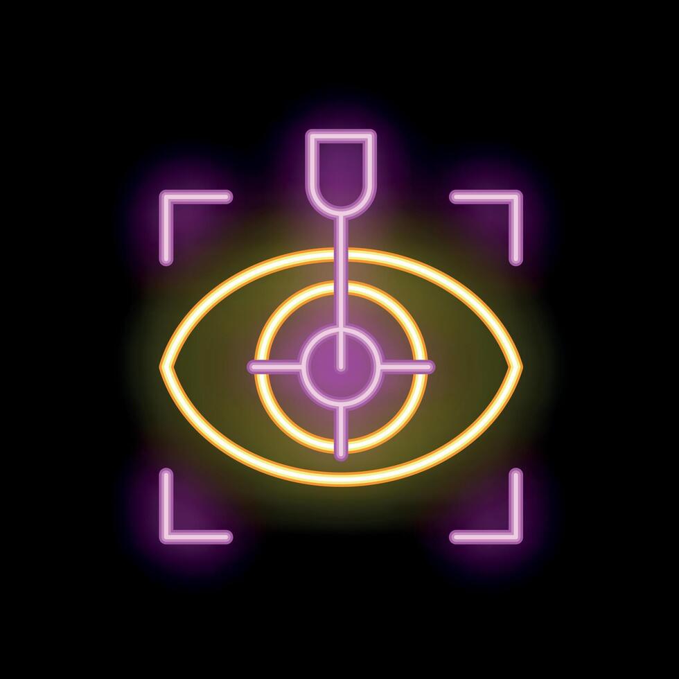 Neon eye tracking system scanning iris with laser pointer vector