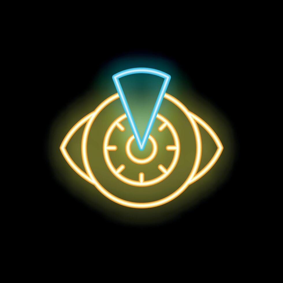 Neon icon of an eye representing concept of vision statement vector
