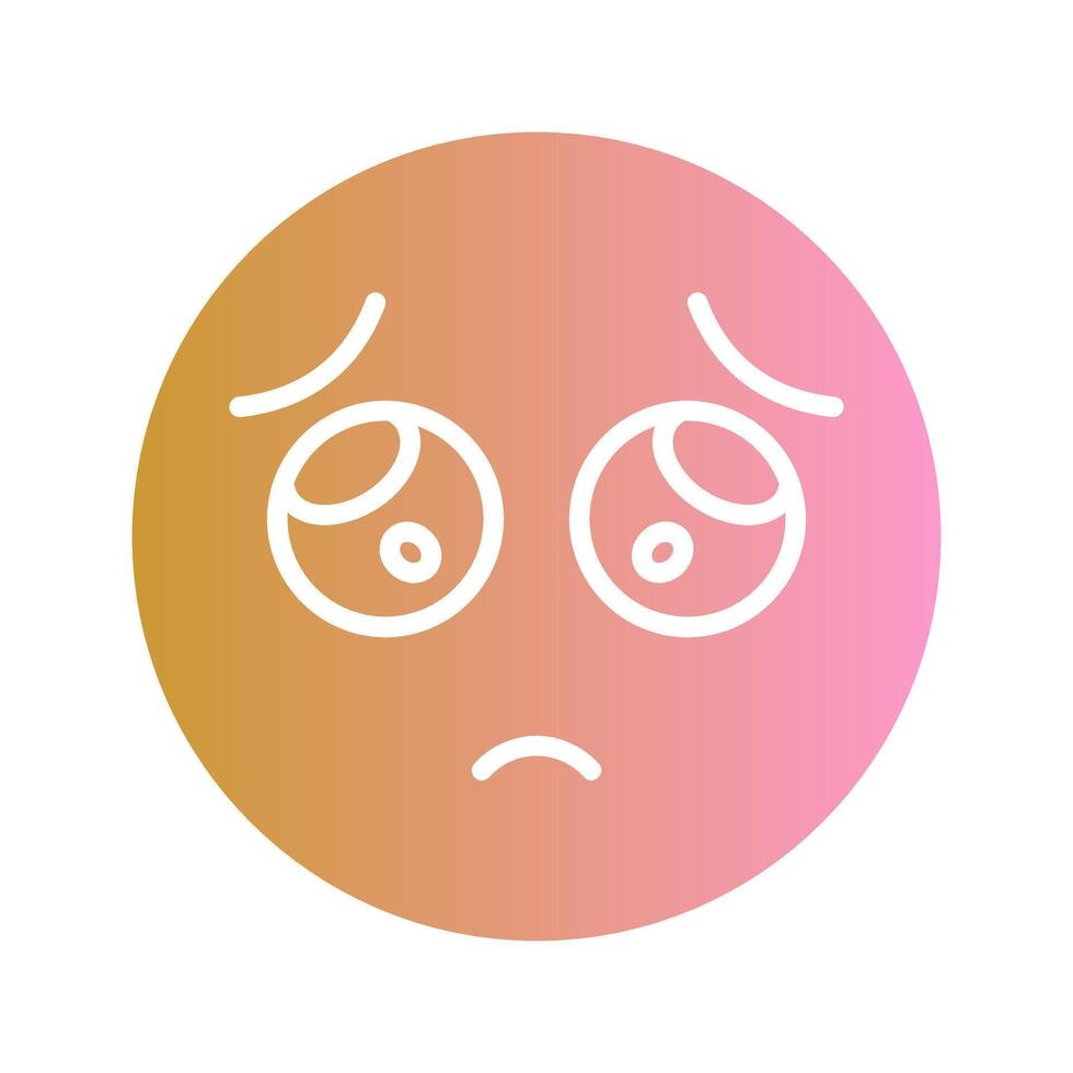 Pleading Face Icon Design vector