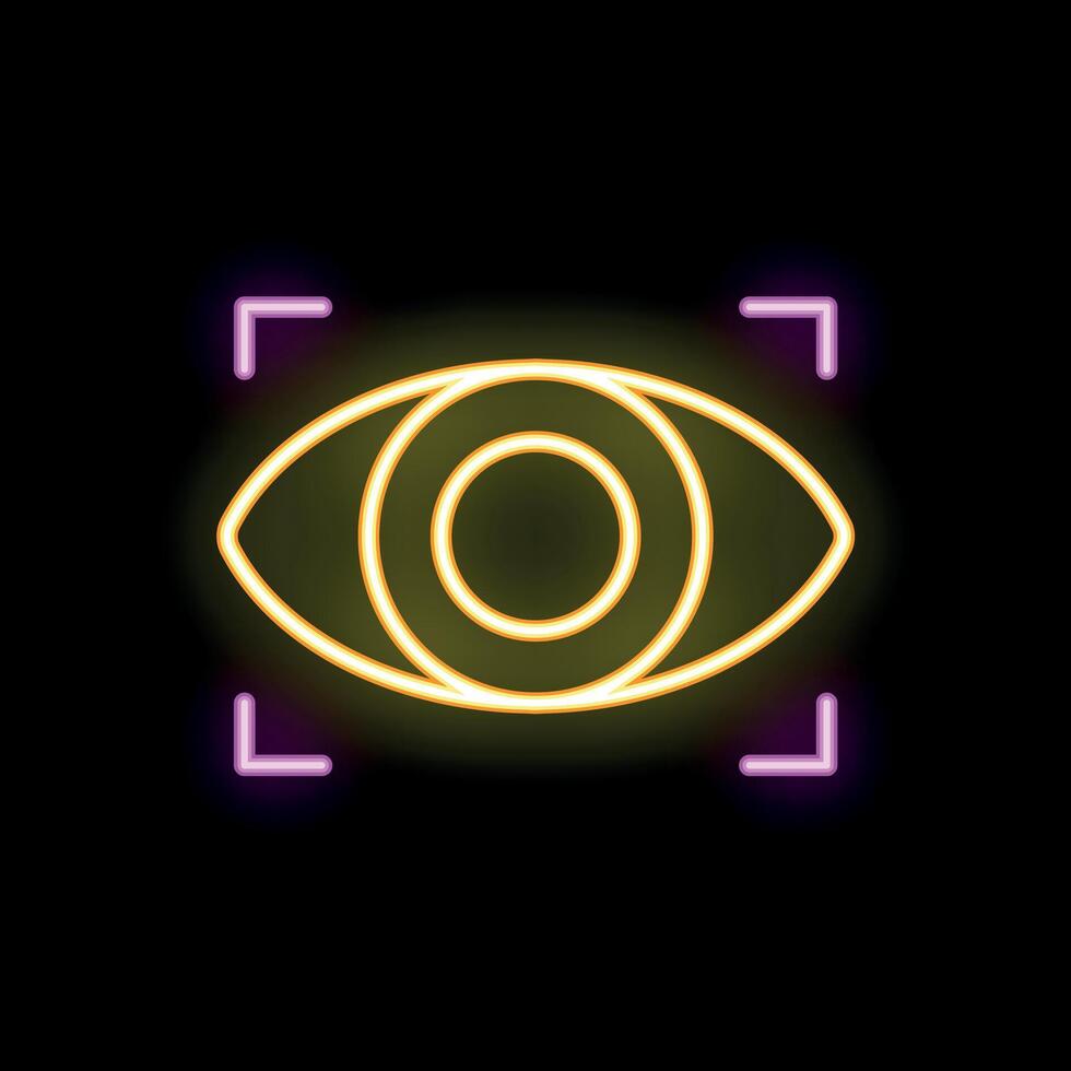 Neon eye scanning system capturing iris with laser beams vector