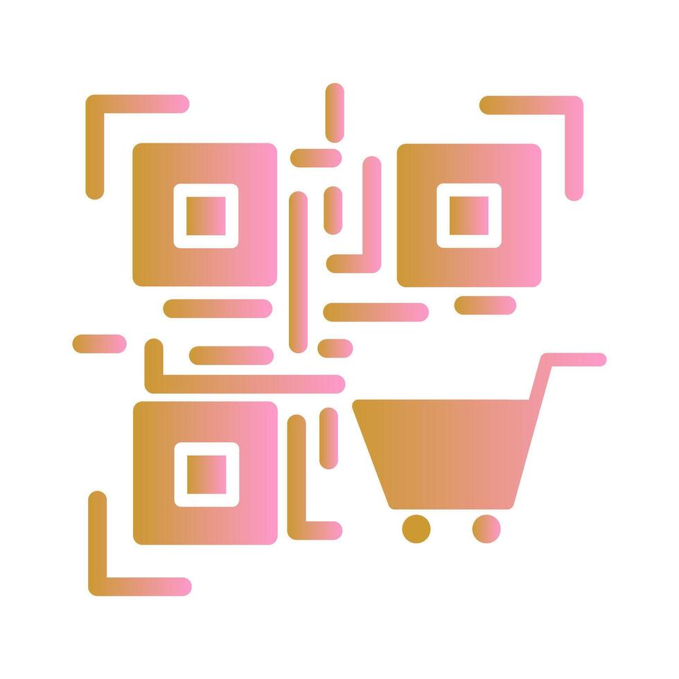 QR Code Shopping Icon Design vector
