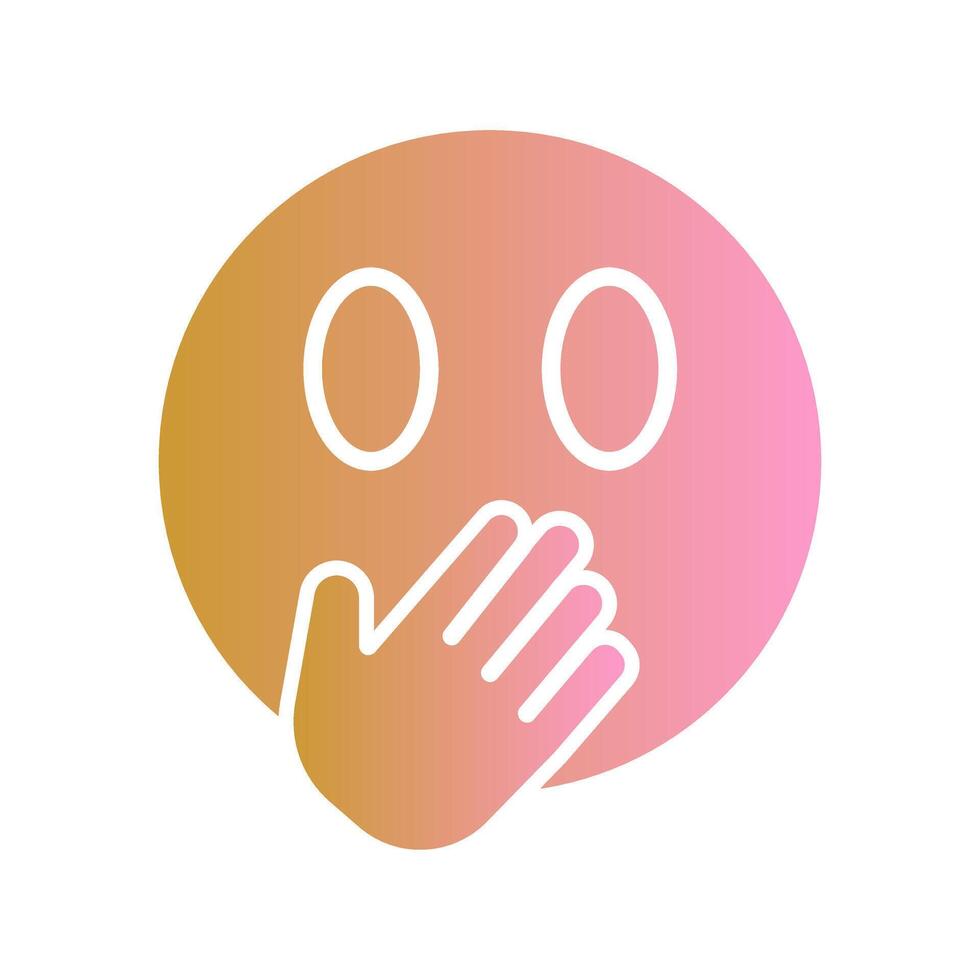 Face with Hand Over Mouth Icon Design vector