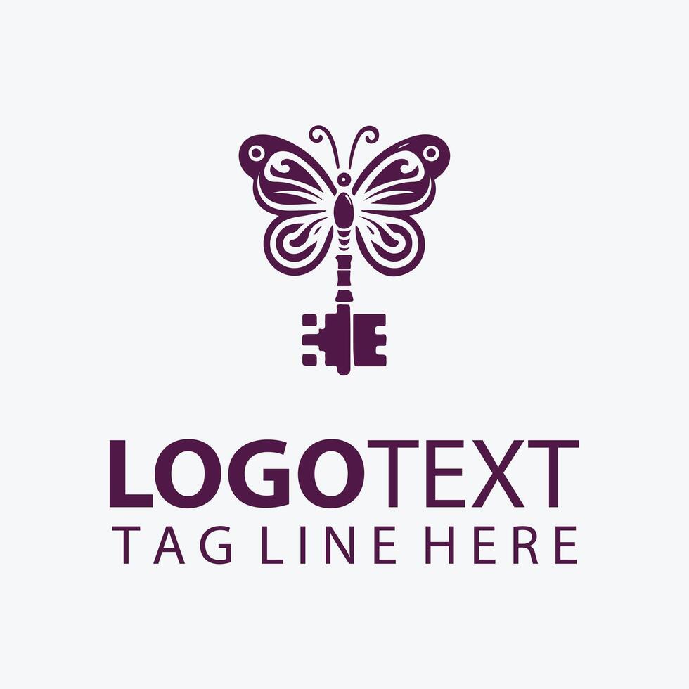 Butterfly Breeze key logo vector
