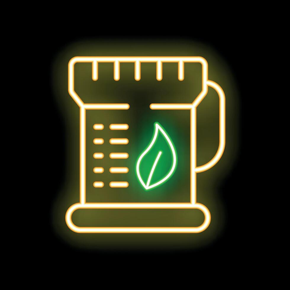 Glowing neon line medical marijuana or cannabis seeds bottle icon isolated on black background, simple minimal illustration vector