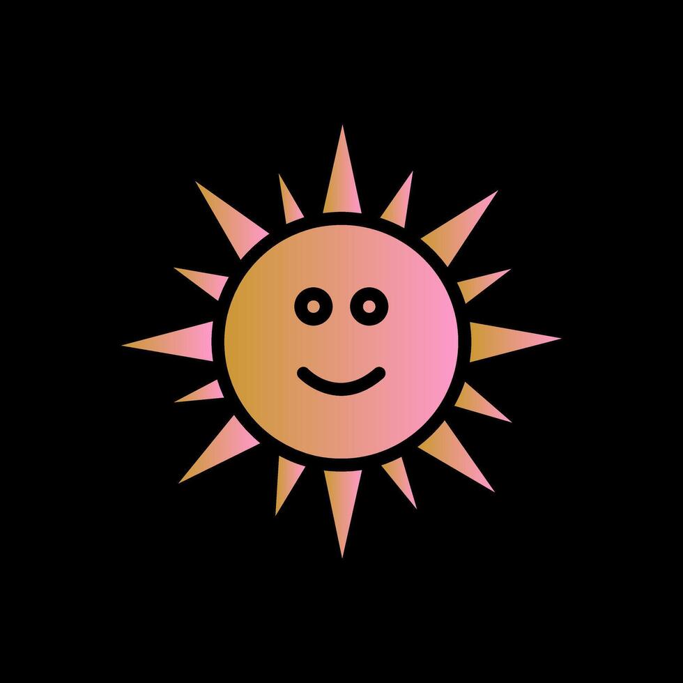 Sun with Face Icon Design vector