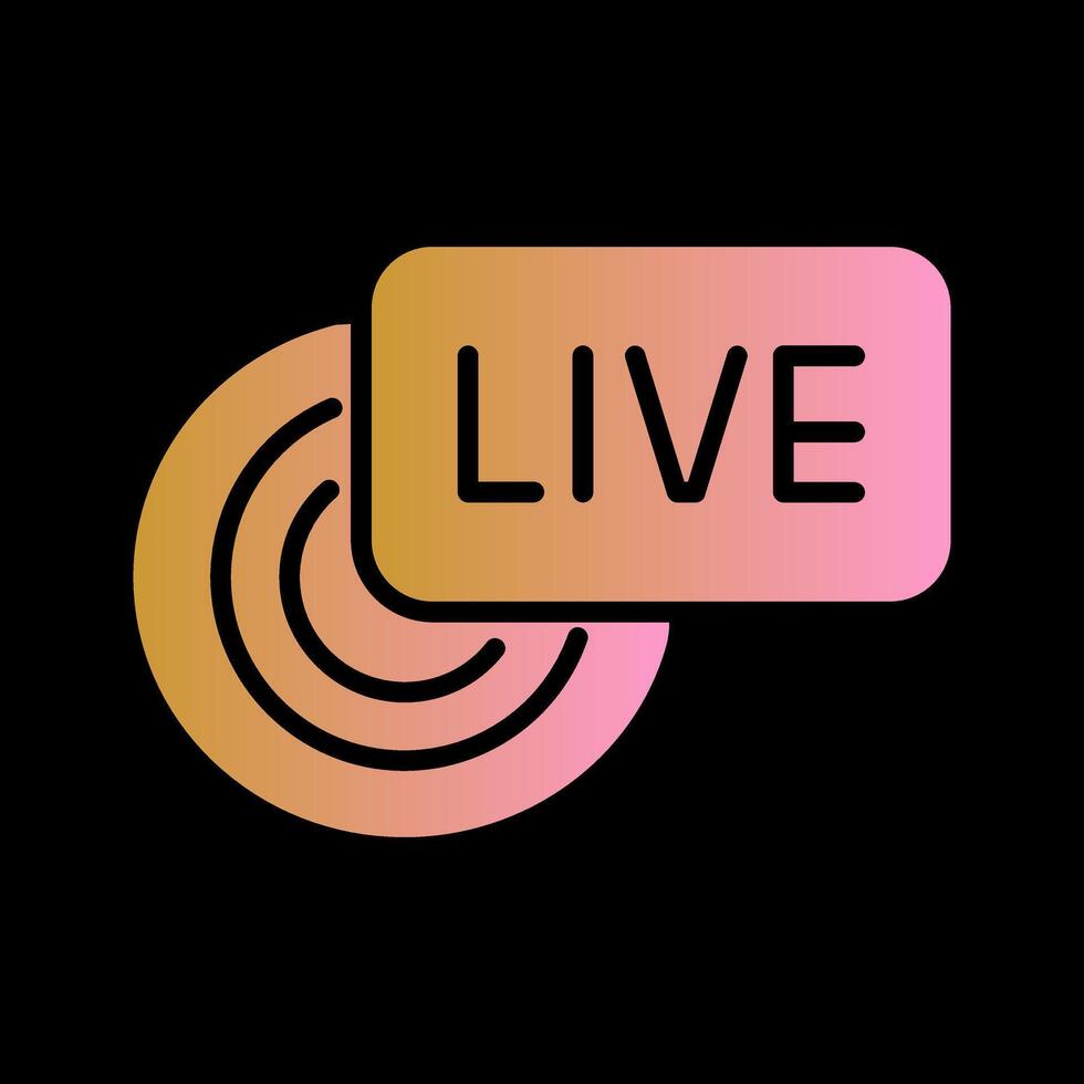 Live Broadcast Icon Design vector