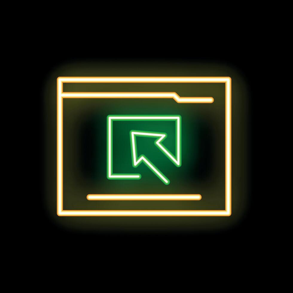 Neon green computer screen showing file transferring data vector