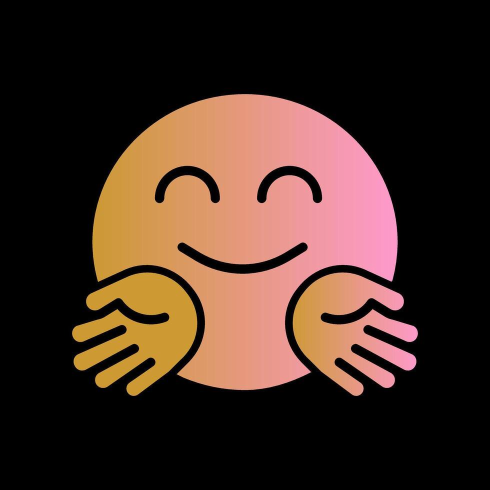 Hugging Face Icon Design vector