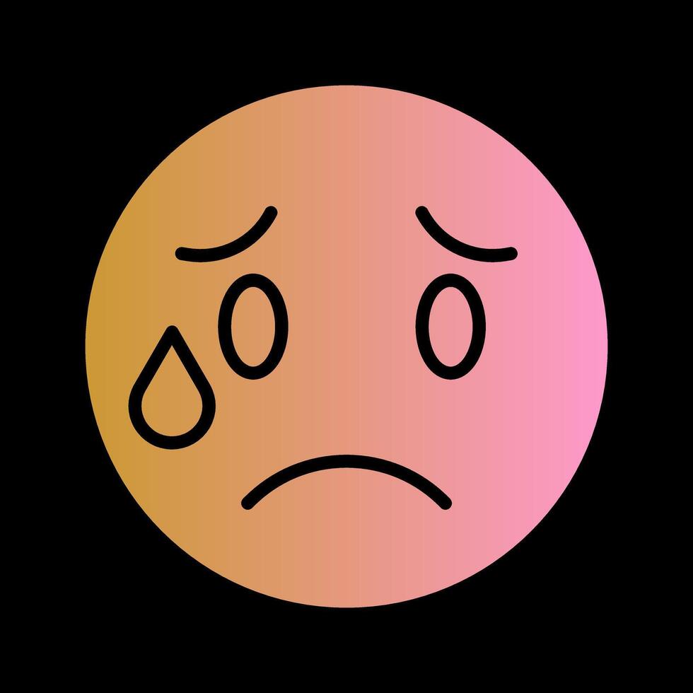 Crying Face Icon Design vector