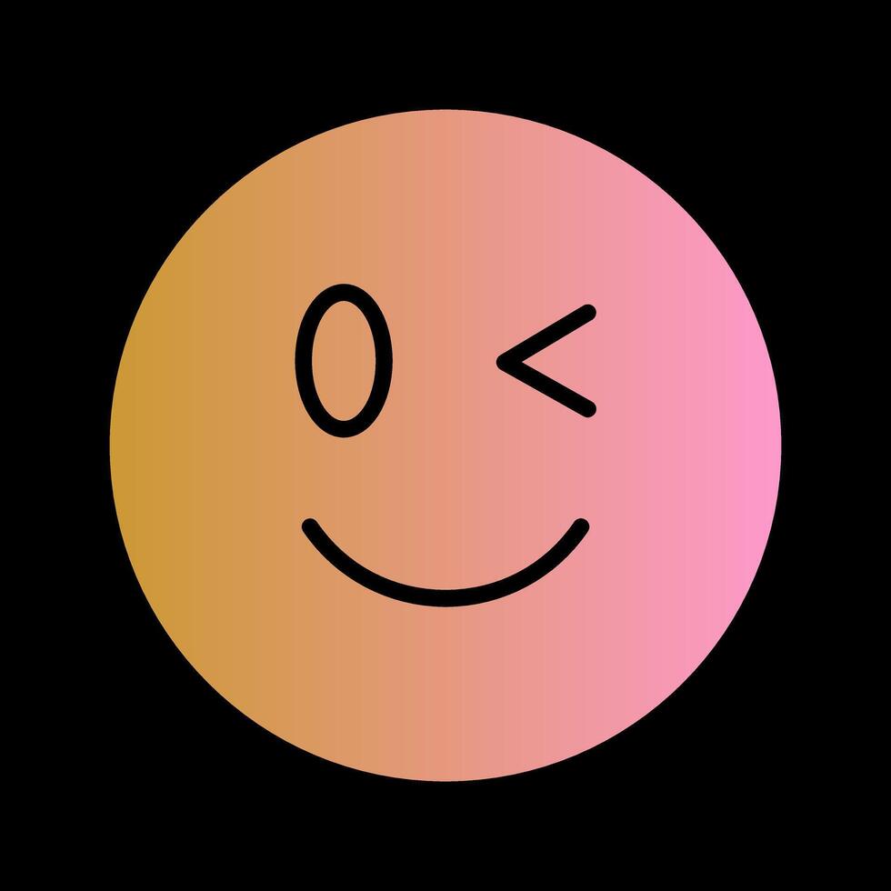 Winking Face Icon Design vector