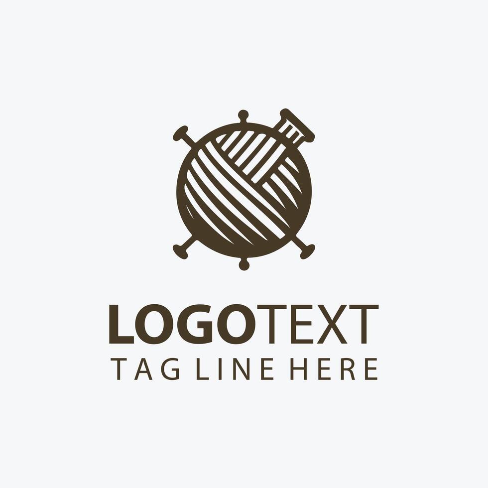 Woolen Threads yarn logo vector