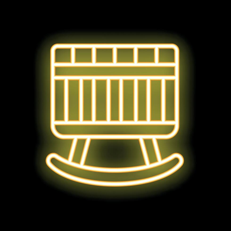 Neon yellow cradle rocking on black background vector